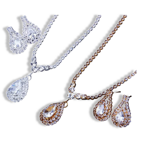 White Cubic Zirconia Necklace Set